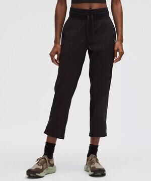 Lululemon Dance Studio Mid-Rise Cropped Pant Black Drawstring Size 6
